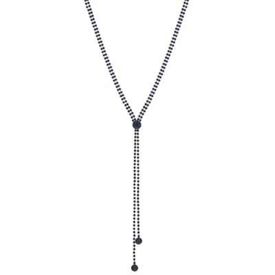 Blue diamante crystal lariat necklace